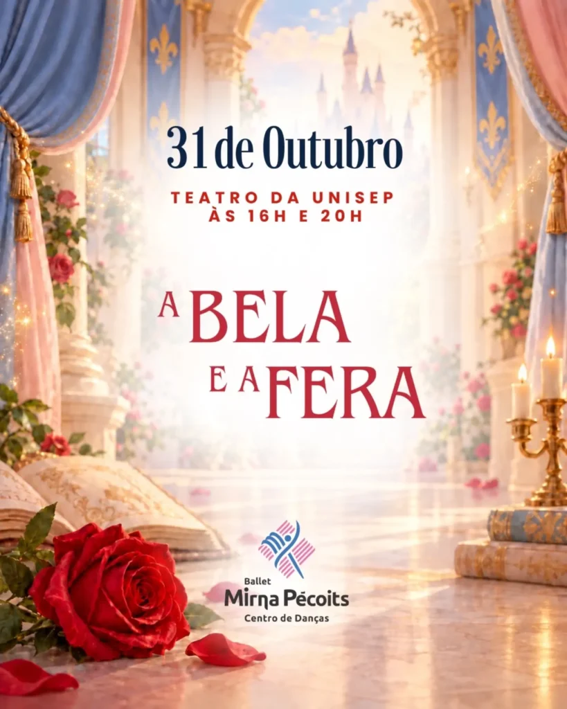 O castelo está ganhando vida… e seus personagens encantados começam a aparecer! O Ballet Mirna Pecoits apresenta dos candelabros aos espanadores, das pequenas xícaras aos talheres, cada turma terá um papel especial para transformar essa história em dança e magia. Deslize para conhecer alguns dos personagens do espetáculo de balé 'A Bela e a Fera'. 📅 31 de outubro sábado ⏰ duas sessões 16h e 20h 📍 Teatro Unisep no bairro Miniguaçu E ainda há muitos personagens esperando para serem revelados. Compre seus ingressos pelo 🎟️ Instagram @balletmirnapecoits ou 🎟️ Whatsapp 46 3523-4228 #franciscobeltrao #balletmirnapecoits #calendariodeeventosfb #eventosfb #cultura