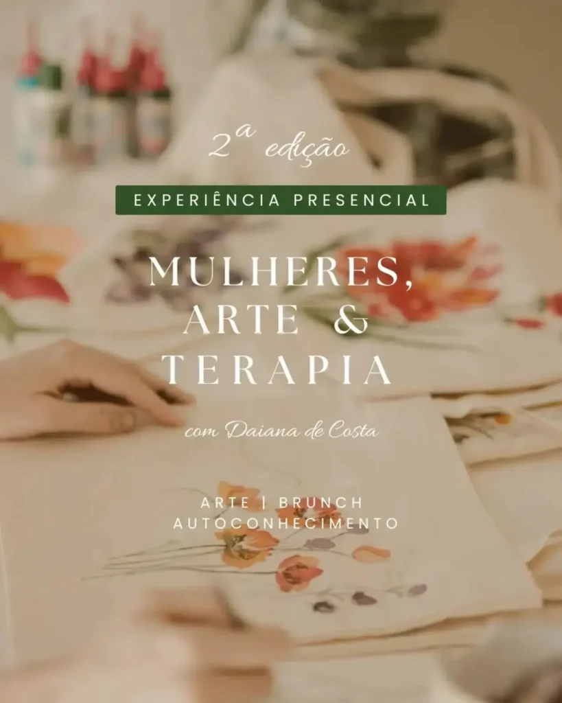 Já se imaginou indo no parque num domingo a tarde, levando suas coisinhas de garota, numa bolsa que você mesma pintou? 😍 Mulheres, Arte & Terapia é um convite a trazer significado para a sua vida . É mostrar pra você que você é capaz de criar coisas lindas enquanto desacelera a mente e conhece mais de si mesma junto com outras mulheres. 🖌️🌼 🎟️ Que tal se permitir criar? A próxima edição acontece sábado dia 03/10 às 15h em Francisco Beltrão PR. 🎟️ Local Café Monet e Poesia Rua Clevelândia 1.777 Bairro Industrial Francisco Beltrão PR Referência - esquina com Av Júlio Assis, perto da Construmax 🎟️ As vagas são limitadas. Garanta sua inscrição pelo Instagram @daianadecosta . #daianadecosta #franciscobeltrao #cursosfb #calendariodeeventosfb